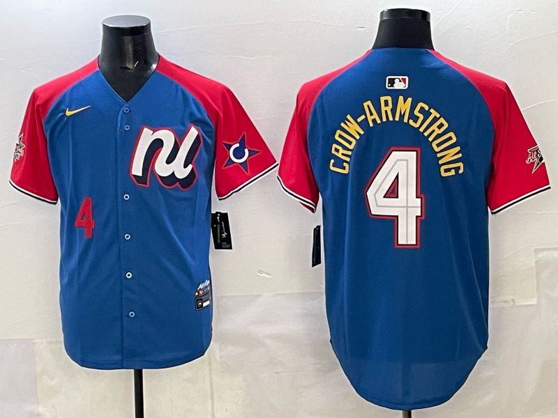 Men Chicago Cubs #4 Crow-Armstrong Blue red All star 2025 Nike MLB Jersey style 03